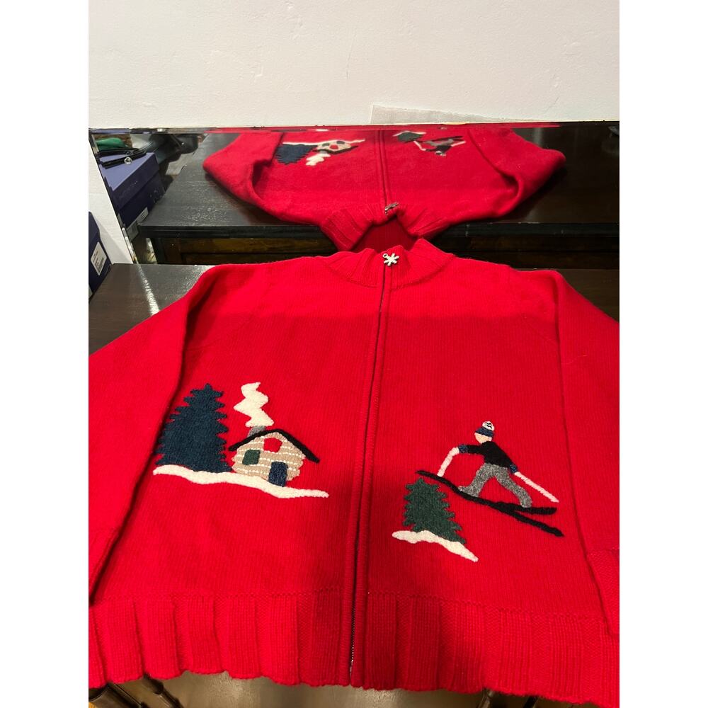 David Brooks red 100 percent wool sweater